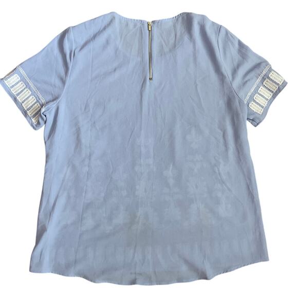 Gibson Latimier Crepe Pastel Purple Embroidered & Beaded Blouse Size‎ Large - Picture 5 of 10